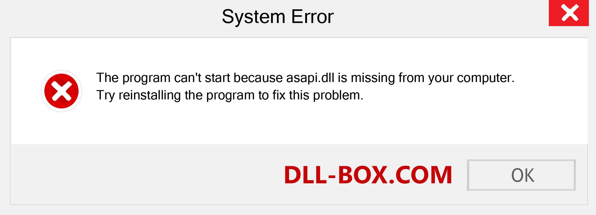  asapi.dll file is missing?. Download for Windows 7, 8, 10 - Fix  asapi dll Missing Error on Windows, photos, images